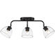 Roxie 3 Light 25 inch Matte Black Semi-Flush Ceiling Light